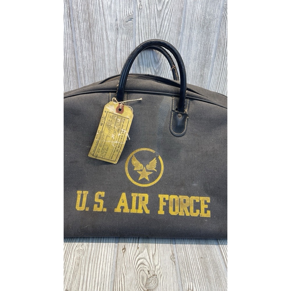Original COLD WAR era 1960s 1970s U.S. AIR FORCE Travel Duffel Gym CARRY ON BAG - Picture 9 of 10